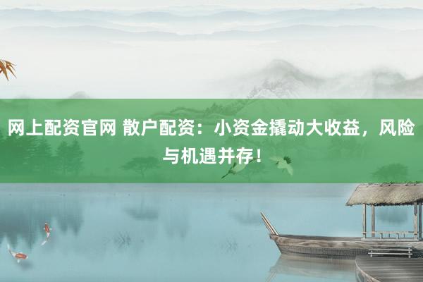 网上配资官网 散户配资：小资金撬动大收益，风险与机遇并存！