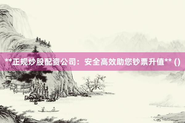 **正规炒股配资公司：安全高效助您钞票升值** ()