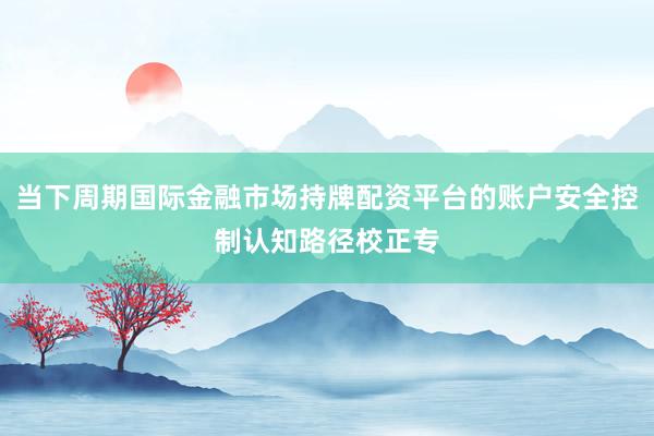 当下周期国际金融市场持牌配资平台的账户安全控制认知路径校正专