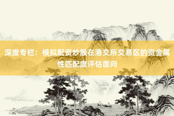 深度专栏：模拟配资炒股在港交所交易区的资金属性匹配度评估面向