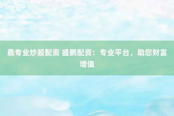 最专业炒股配资 盛鹏配资：专业平台，助您财富增值